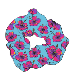 Chouchou fleurs bleu