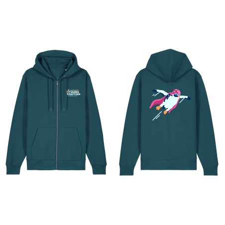 Hoodie Zippé Unisexe Pingouin Cascadeur – Vieilles Charrues 2026